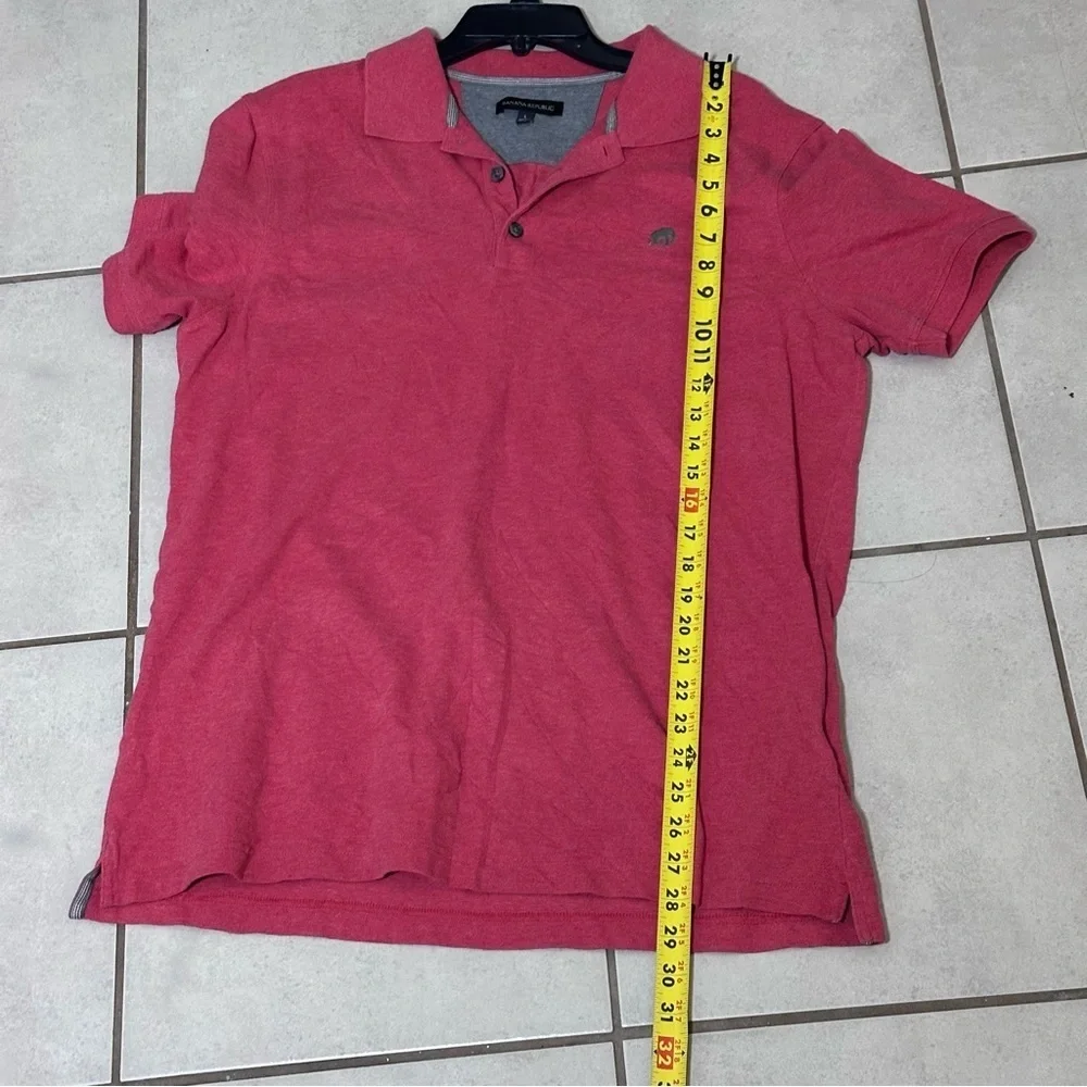 Banana Republic Men Casual Red/Orange‎ Polo Shirt Short Sleeve size Large.